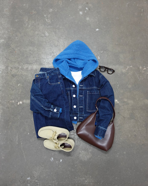 ダブルZIPフーディーニット